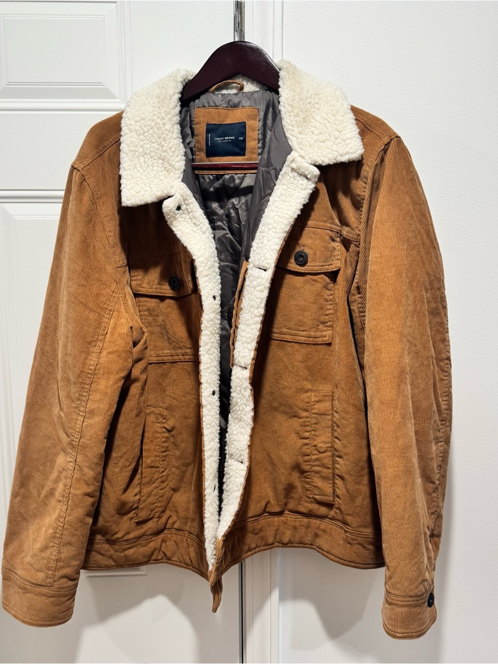 Men's Brown Sherpa-Lined Corduroy Jacket - Picture 1 of 4